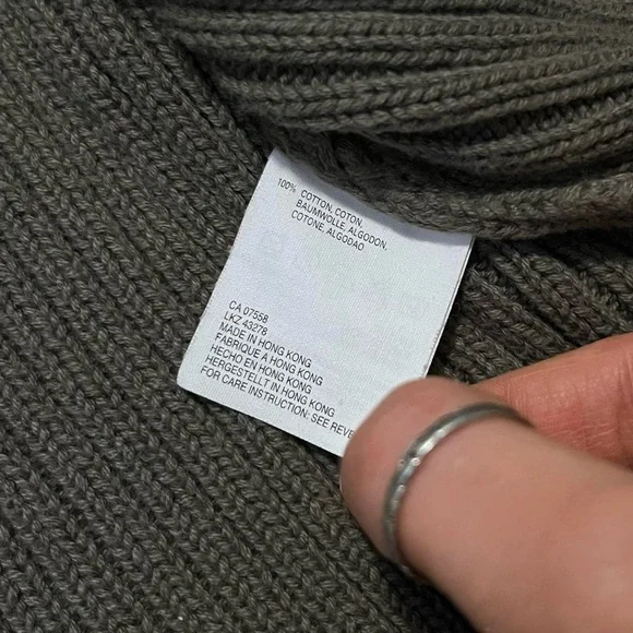 Vintage Mexx Olive Green 100% Cotton Crochet Cardigan - Picture 4 of 5